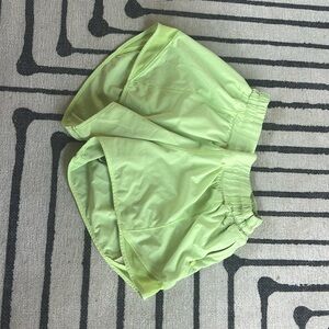 Neon green lululemon hotty hot shorts